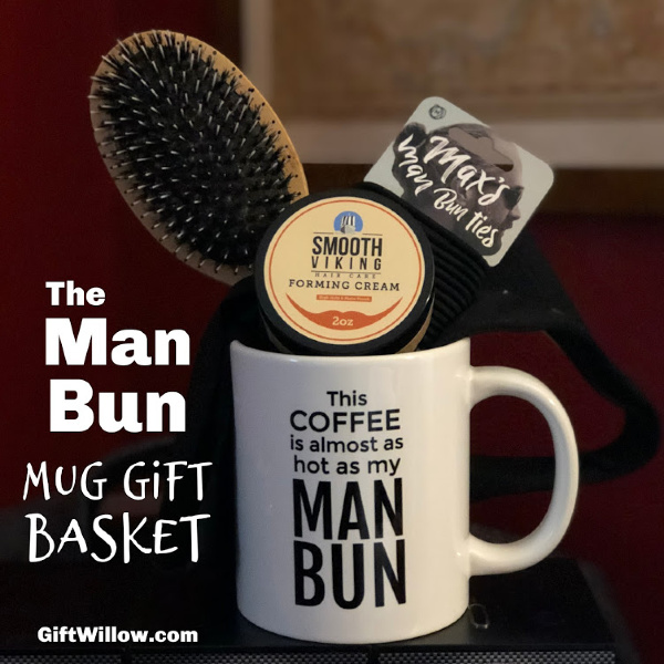 This is the ultimate man bun gift basket for anyone looking to spoil the long-haired man in their life. A great gift for dads with long hair!