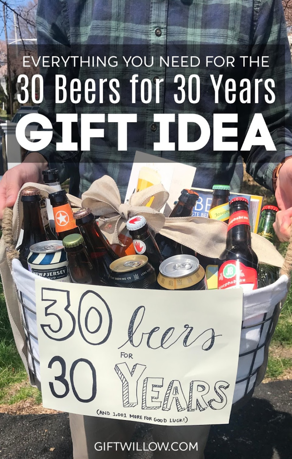 The 30 Beers for 30 Years gift idea is such a fun 30th birthday gift, or really any occasion that is commemorating 30 years!